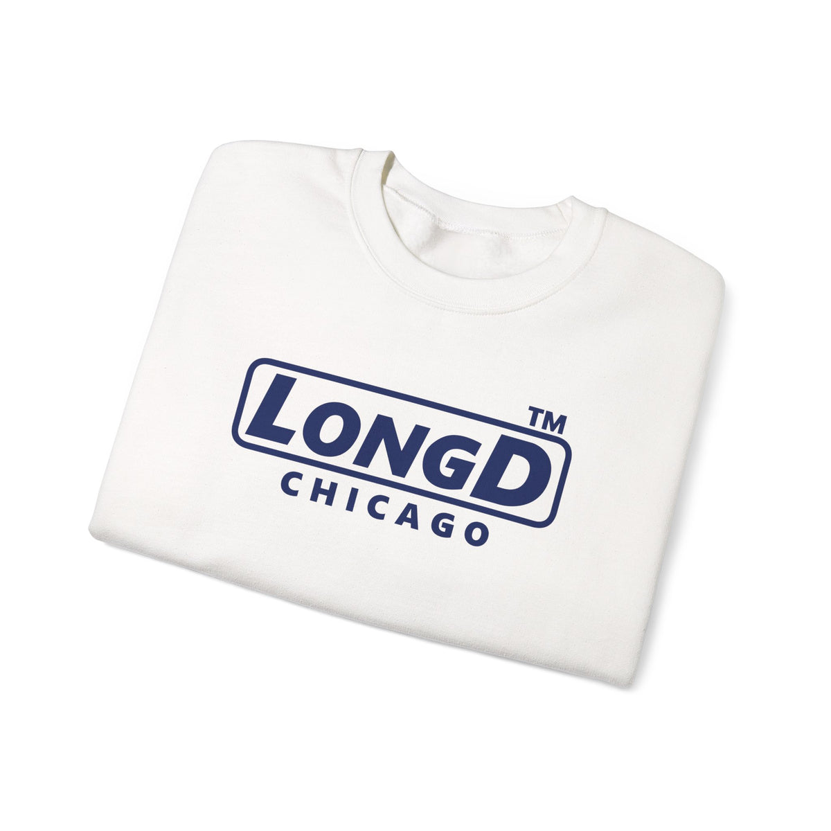 LongD Chicago positive basic Navy (002060) logo crewneck sweatshirt