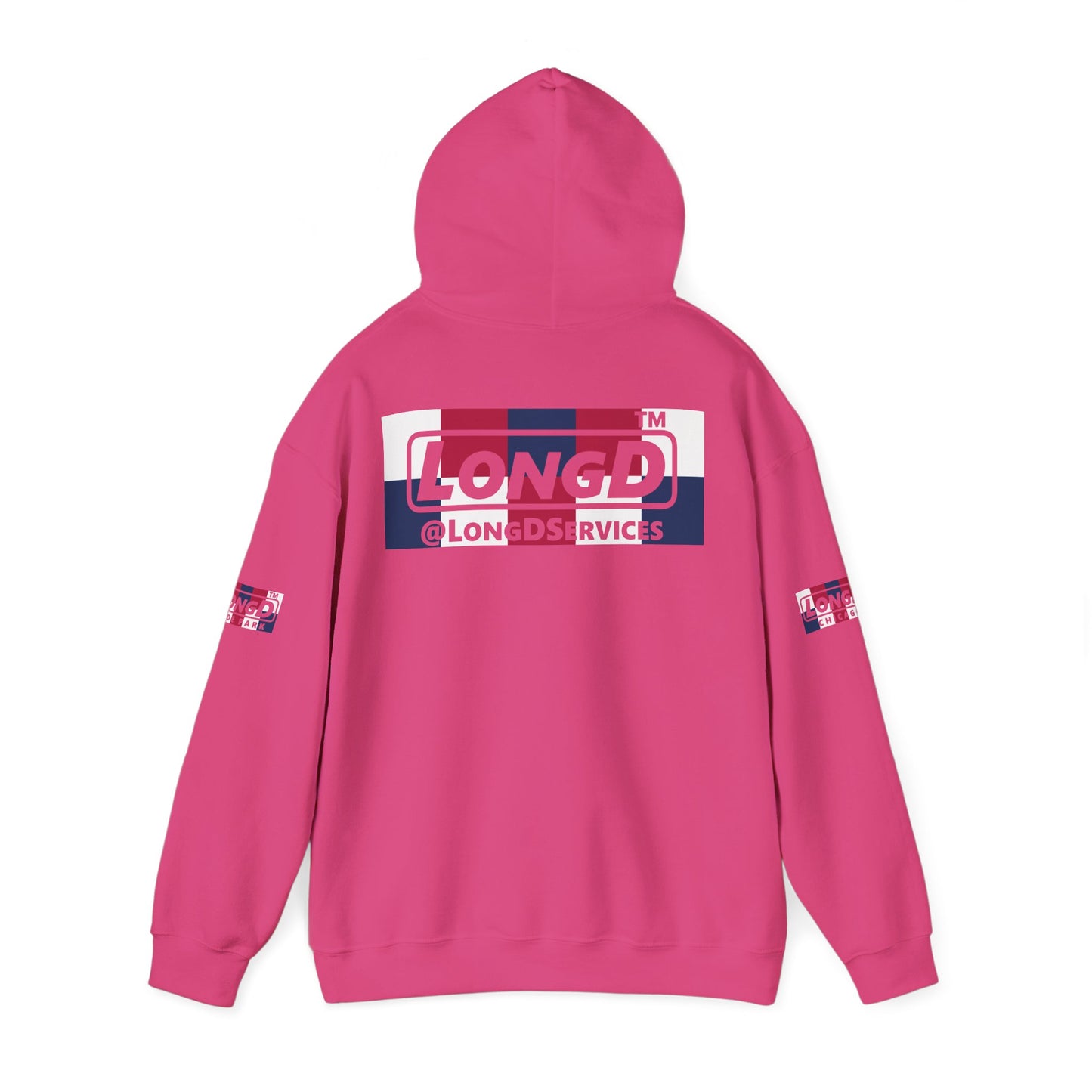 I firecracker LongD® negative 2x5 4-print double breasted Chicago logo hoodie