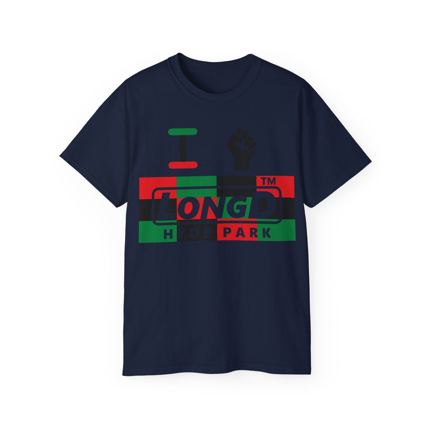I fist LongD negative 3x4 Hyde Park logo cotton tee