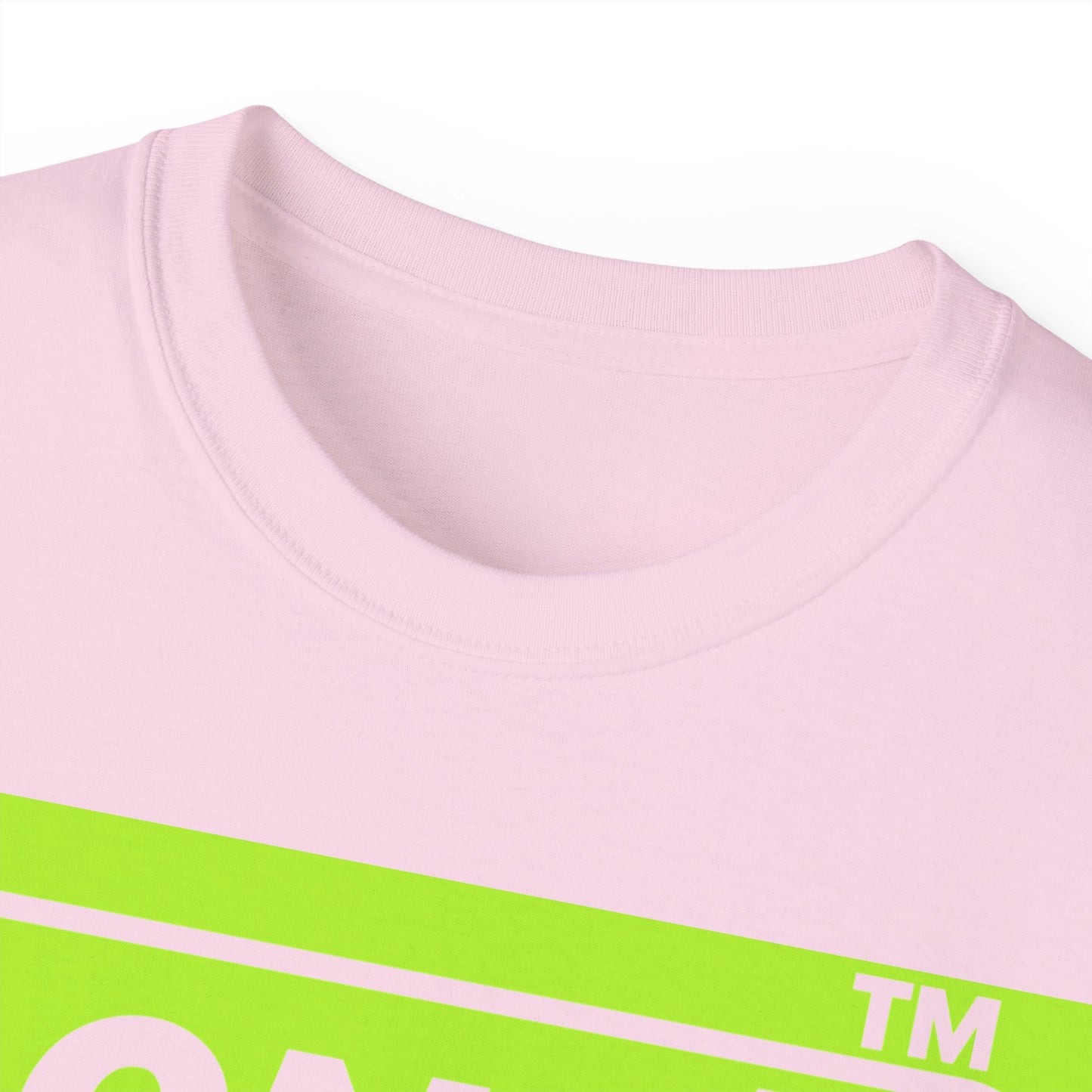 LongD® negative lime green Tag Logo Cotton Tee