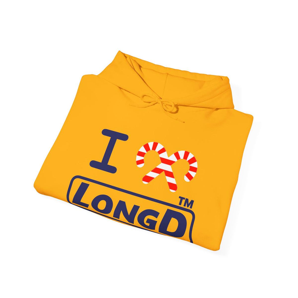 I candy cane LongD Tag-domain positive official basic navy front-back logo hoodie