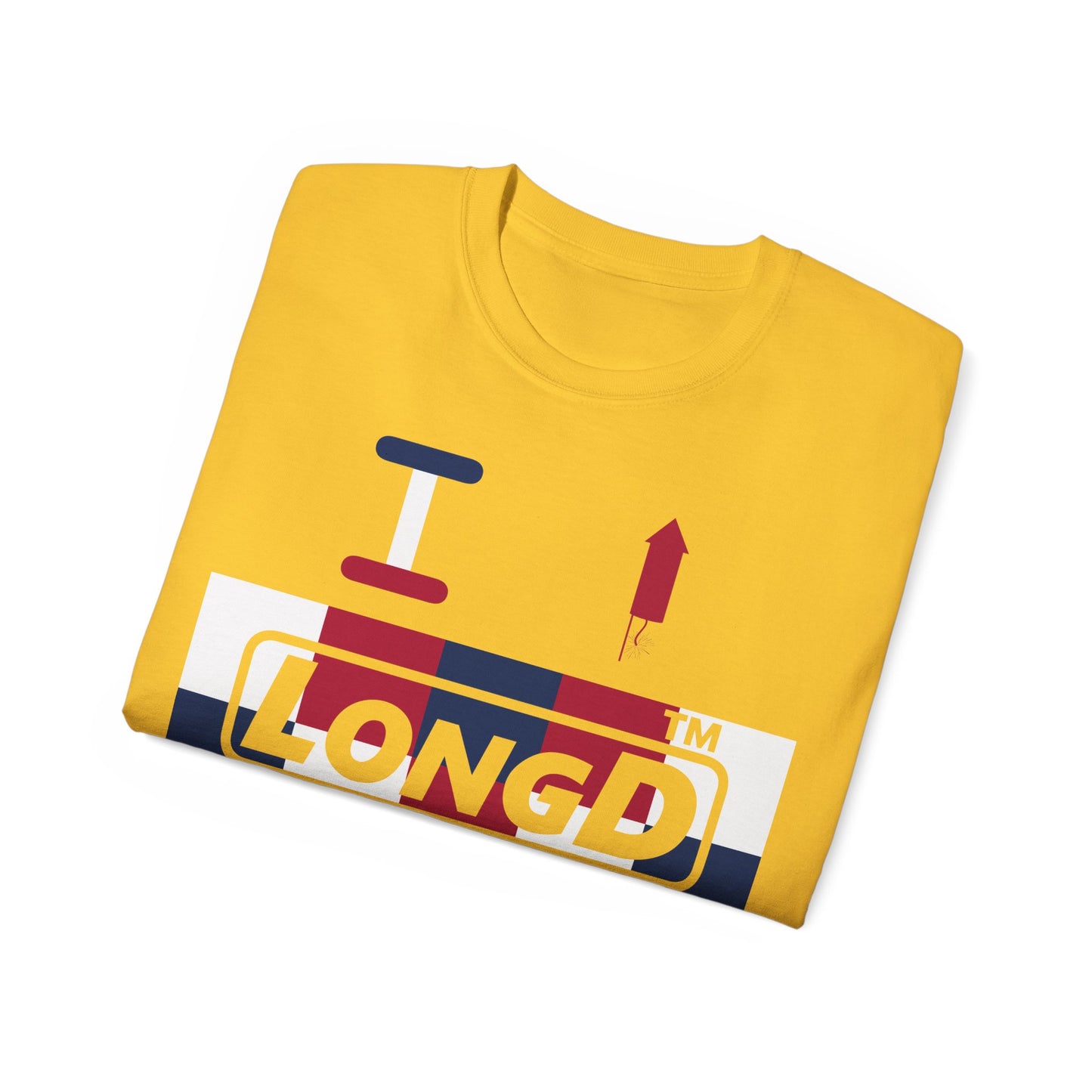 I firecracker LongD negative 2x5 tag logo cotton tee