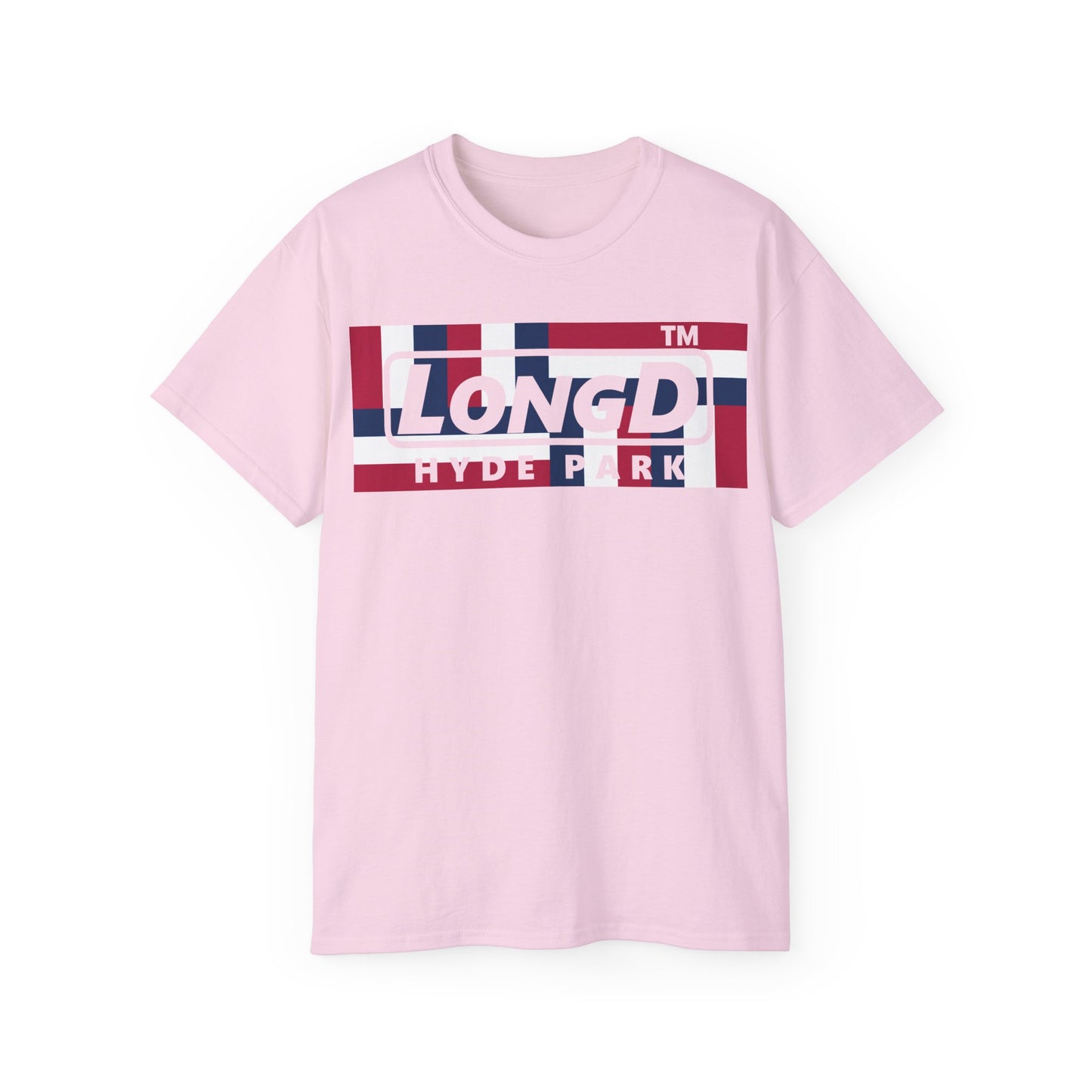LongD negative modified windmill Hyde Park logo cotton tee (patriotic colors)