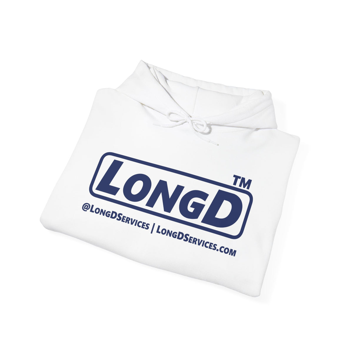 LongD Tag-domain positive basic Navy (002060) logo hoodie