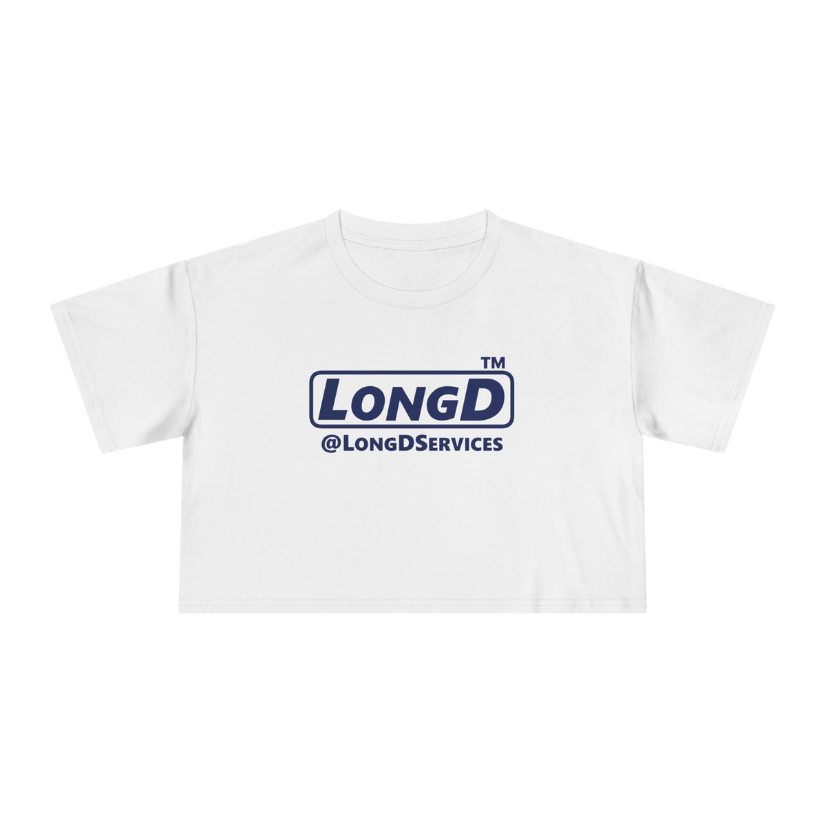 LongD Tag positive basic Navy (002060) logo crop tee