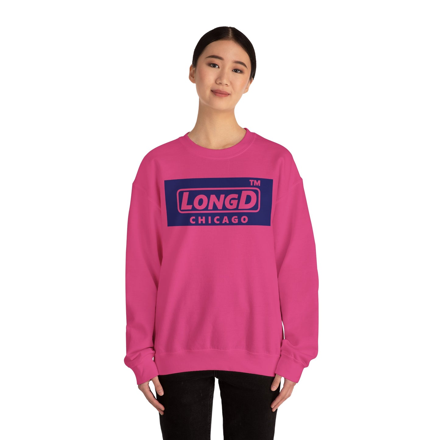 LongD negative official Chicago logo crewneck sweatshirt