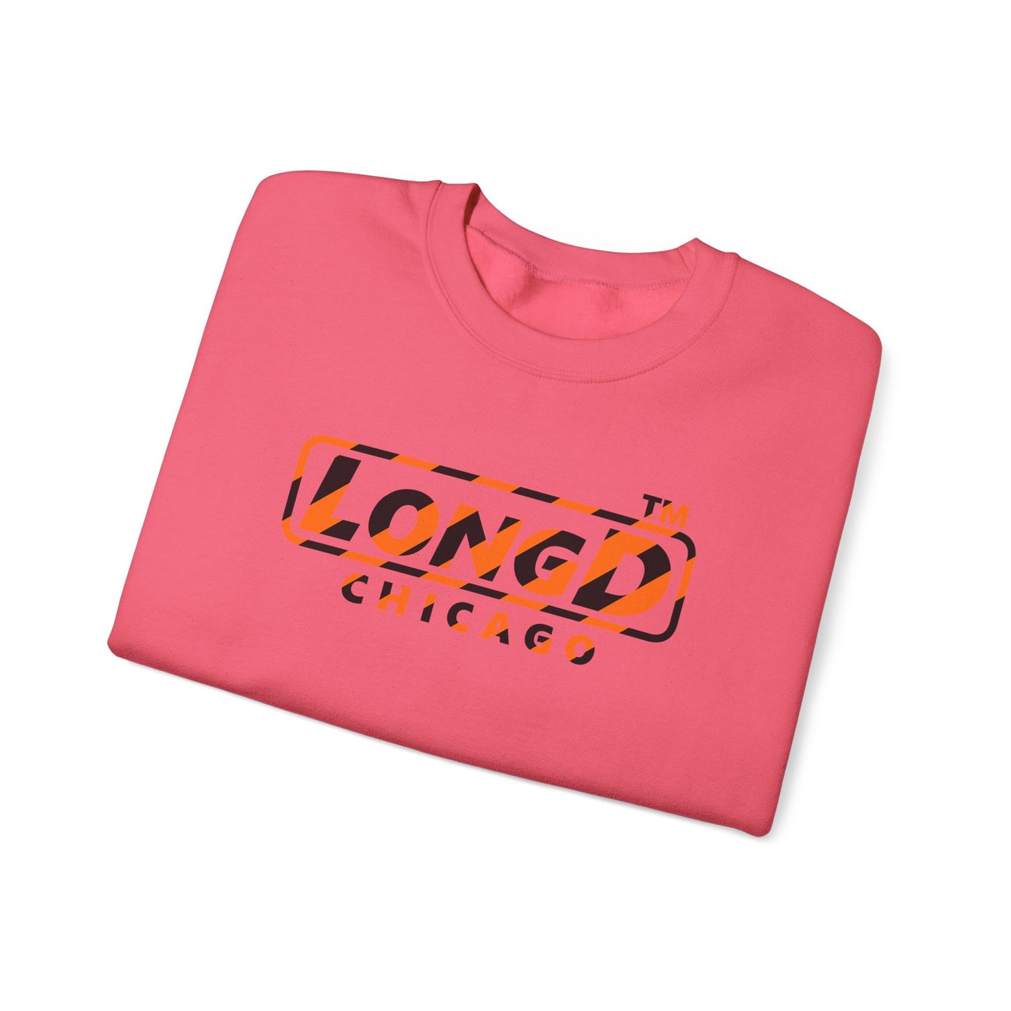 LongD Chicago positive 12-striped 4-print logo (Halloween colors) crewneck sweatshirt