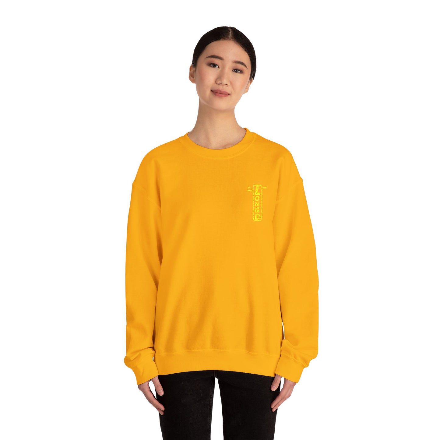 Embroidered Unisex Heavy Blend™ Crewneck Sweatshirt reverse basic logo upright