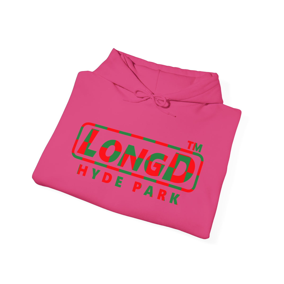 LongD Hyde Park positive checkered 4-print logo (Xmas colors) hoodie