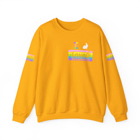 I Bunny LongD negative horizontal striped 4-print Tag logo crewneck sweatshirt