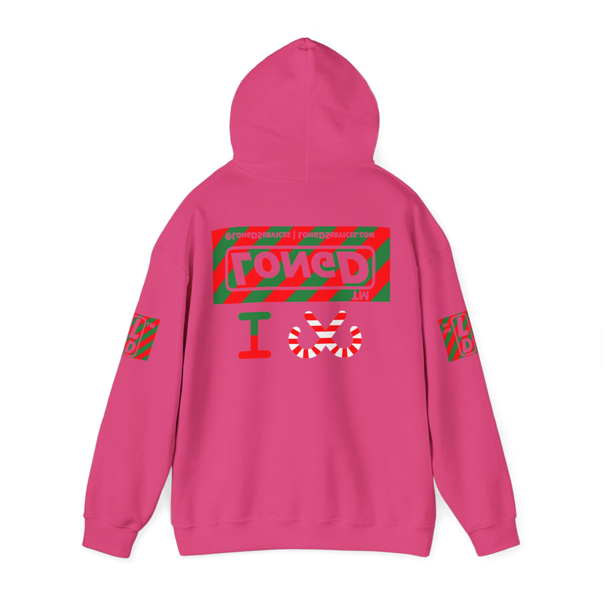 I candy cane LongD Tag-domain negative 12-striped 4-print logo hoodie