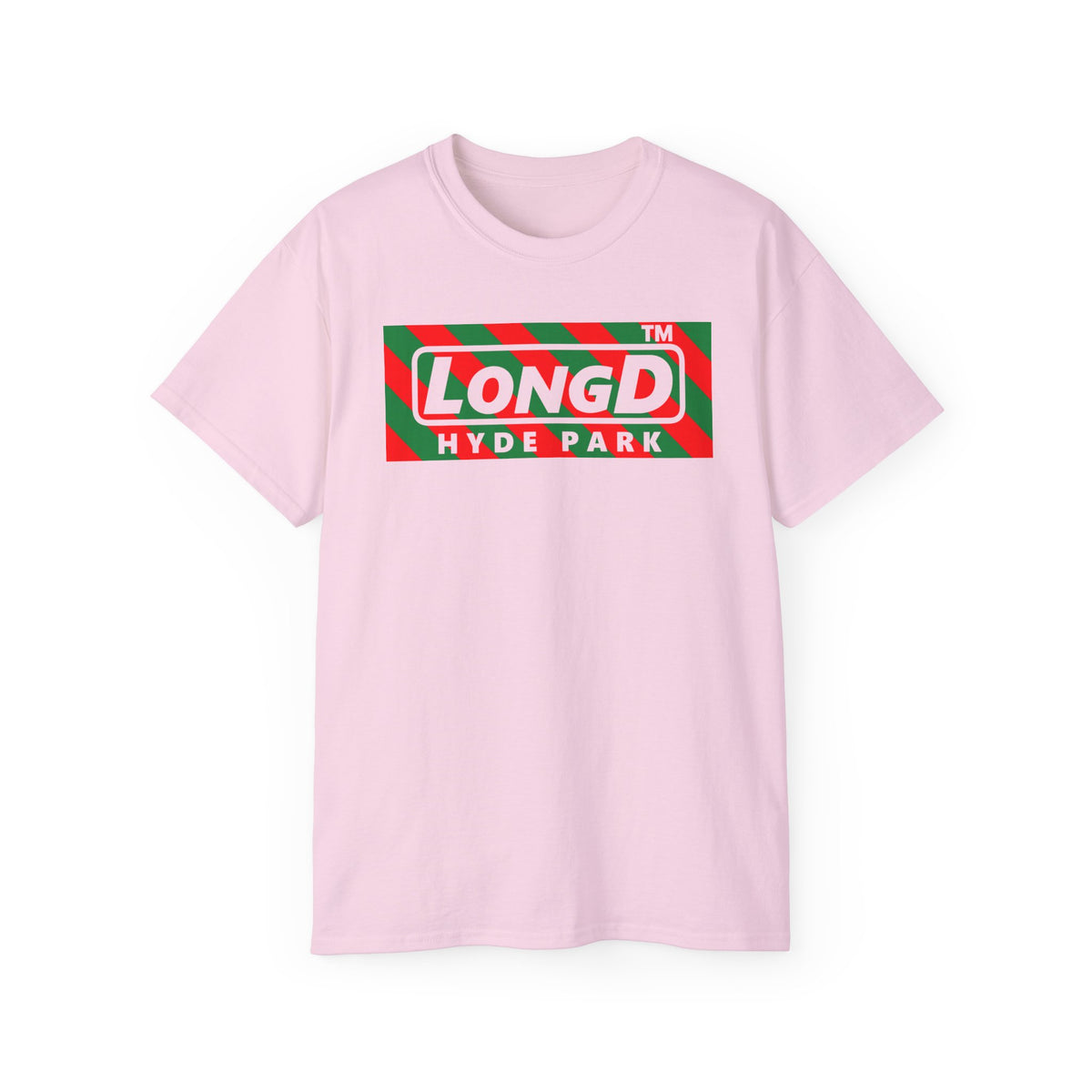 LongD Hyde Park negative 12-striped logo (Xmas colors) cotton tee