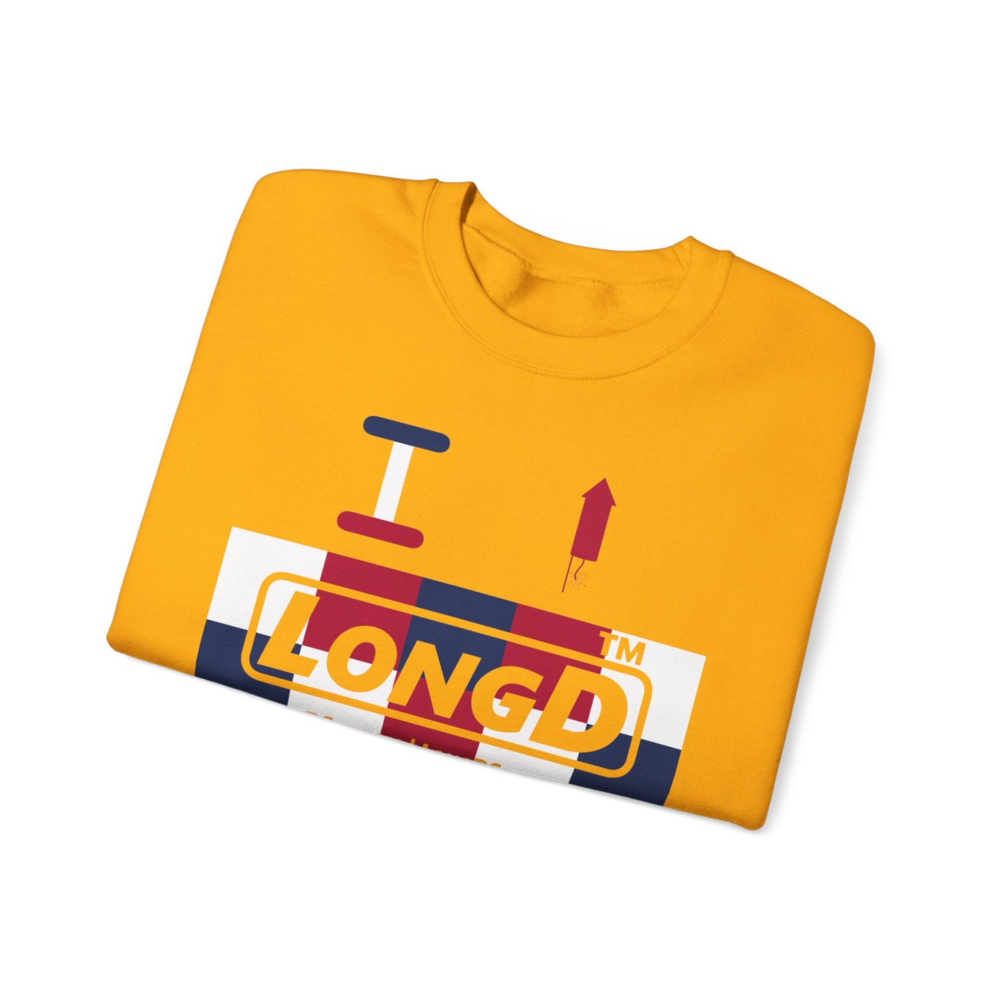 I firecracker LongD negative 2x5 tag-domain logo crewneck sweatshirt