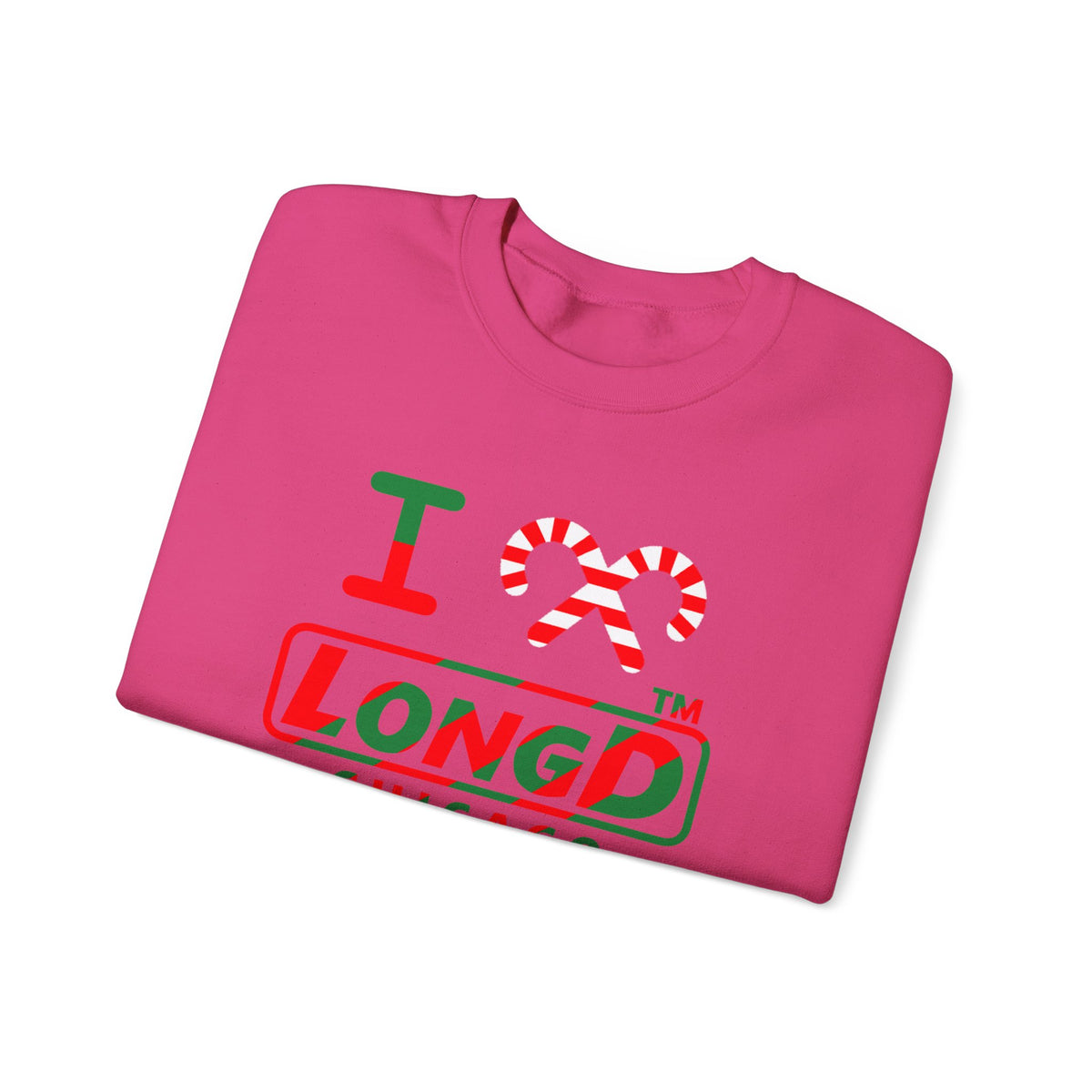 I candy cane LongD Chicago positive pixel-weighted 6-striped logo crewneck sweatshirt