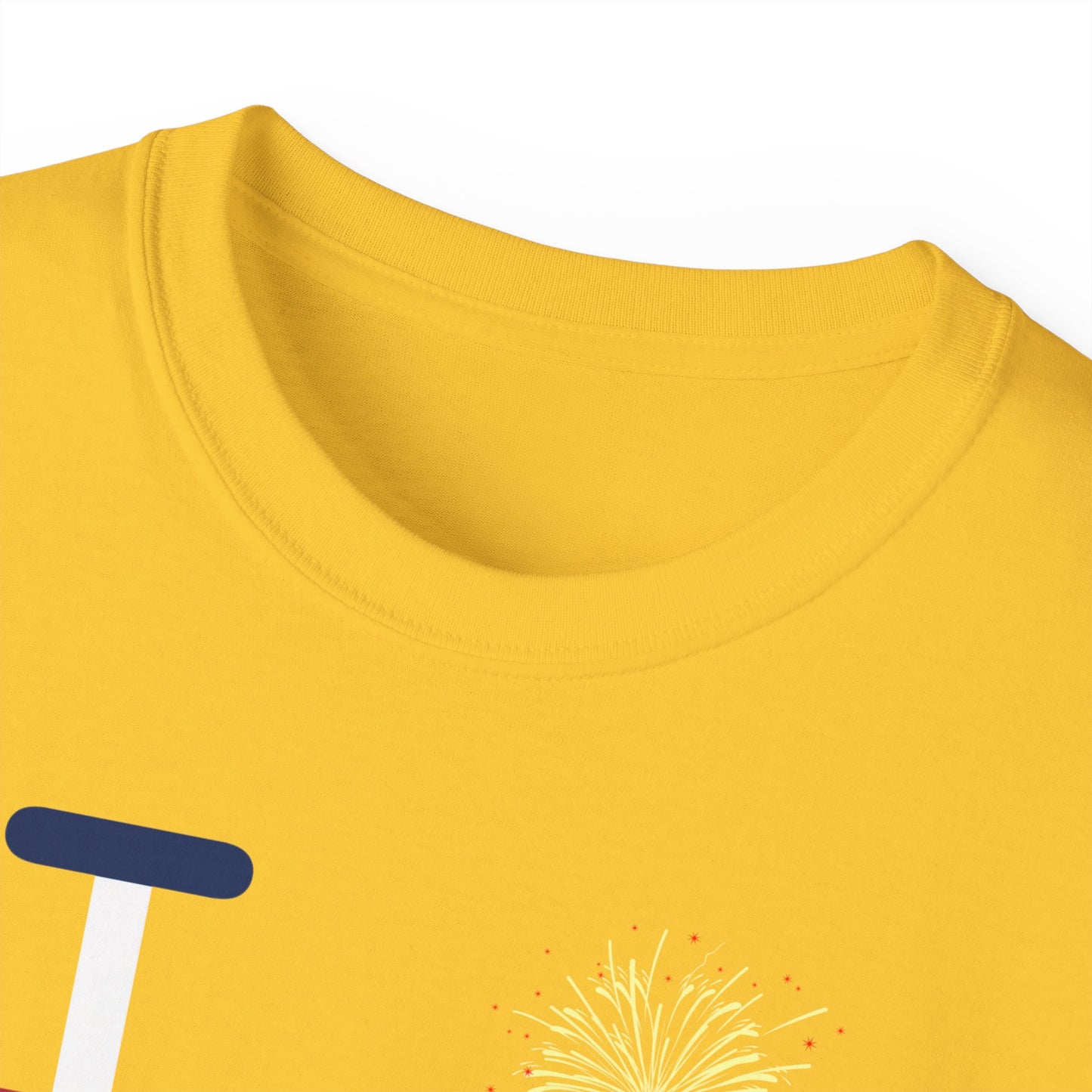 I Burst LongD cotton tee negative cropped flag Hyde Park upright logo (Patriotic colors)