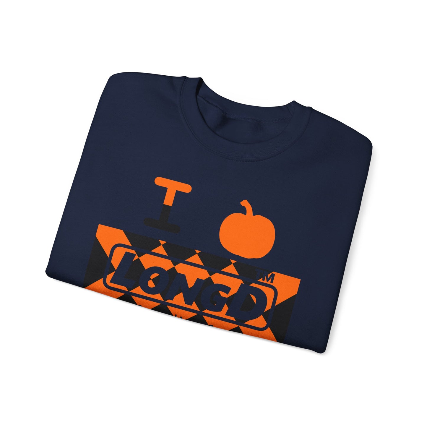 I pumpkin LongD Tag-domain negative stylized argyle 4-print logo crewneck sweatshirt