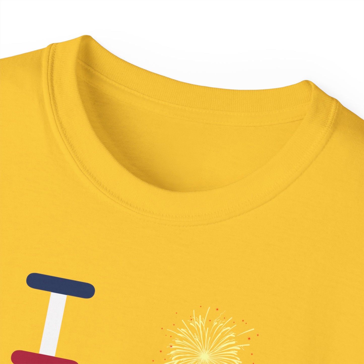 I Burst LongD cotton tee negative flag Hyde Park upright logo (Patriotic colors)