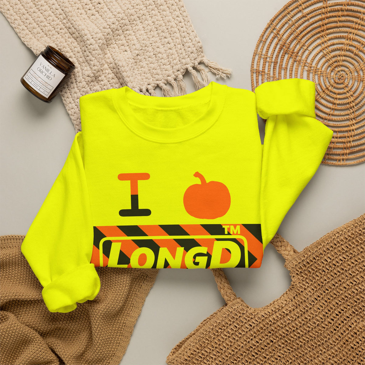 I pumpkin LongD Chicago negative forward chevron logo crewneck sweatshirt