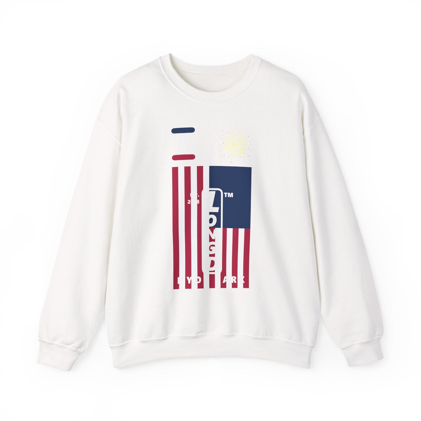 I Burst LongD negative cropped flag Hyde Park upright logo crewneck sweatshirt
