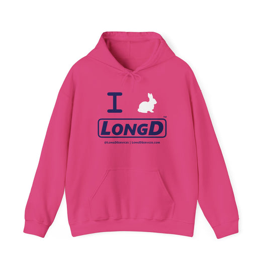 I Bunny LongD® Official Logo Hoodie (White Easter Bunny)