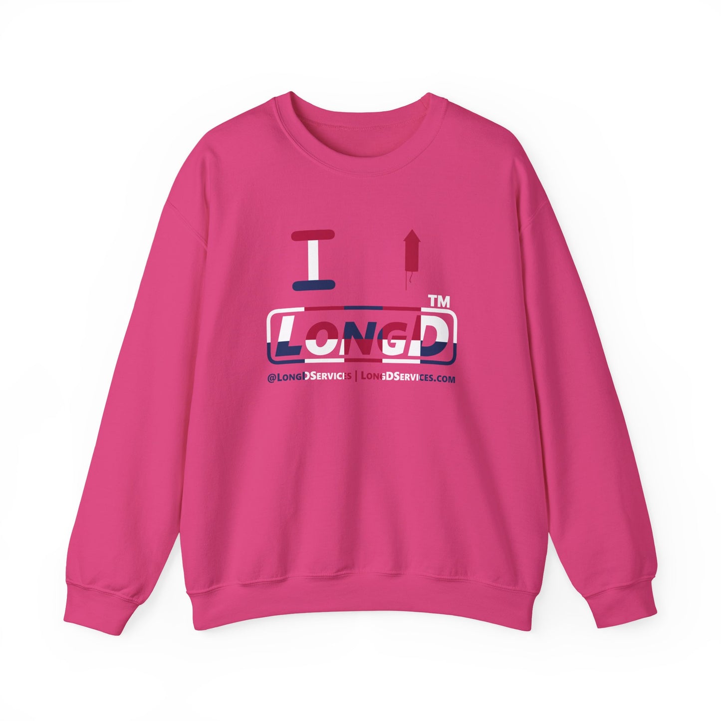 I firecracker LongD positive 2x5 tag-domain logo crewneck sweatshirt