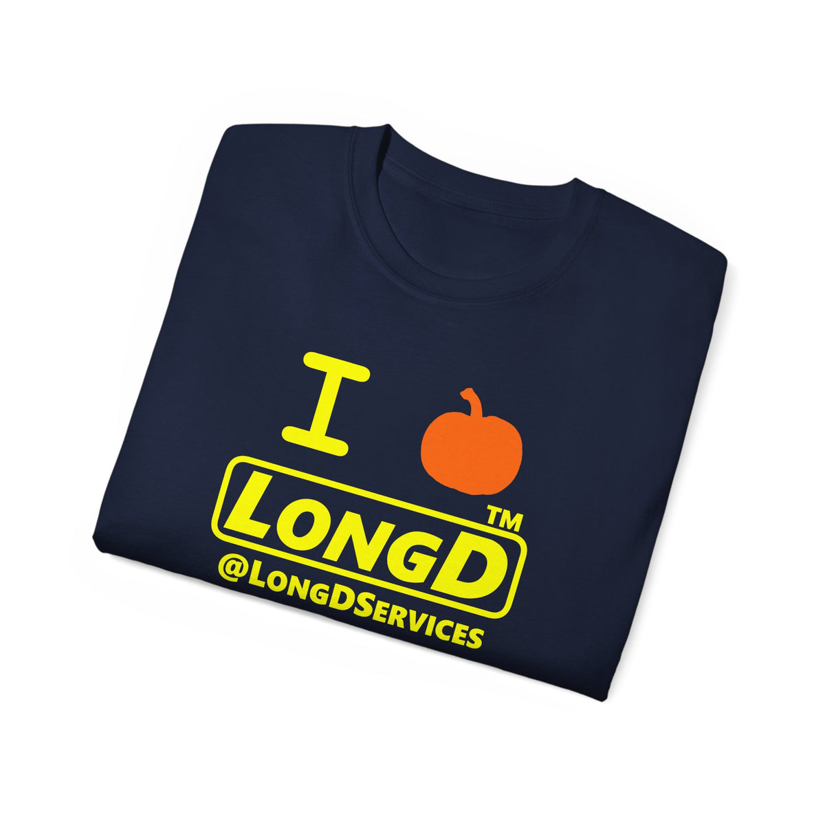 I pumpkin LongD Tag positive alternate basic Yellow (FFFF00) logo cotton tee