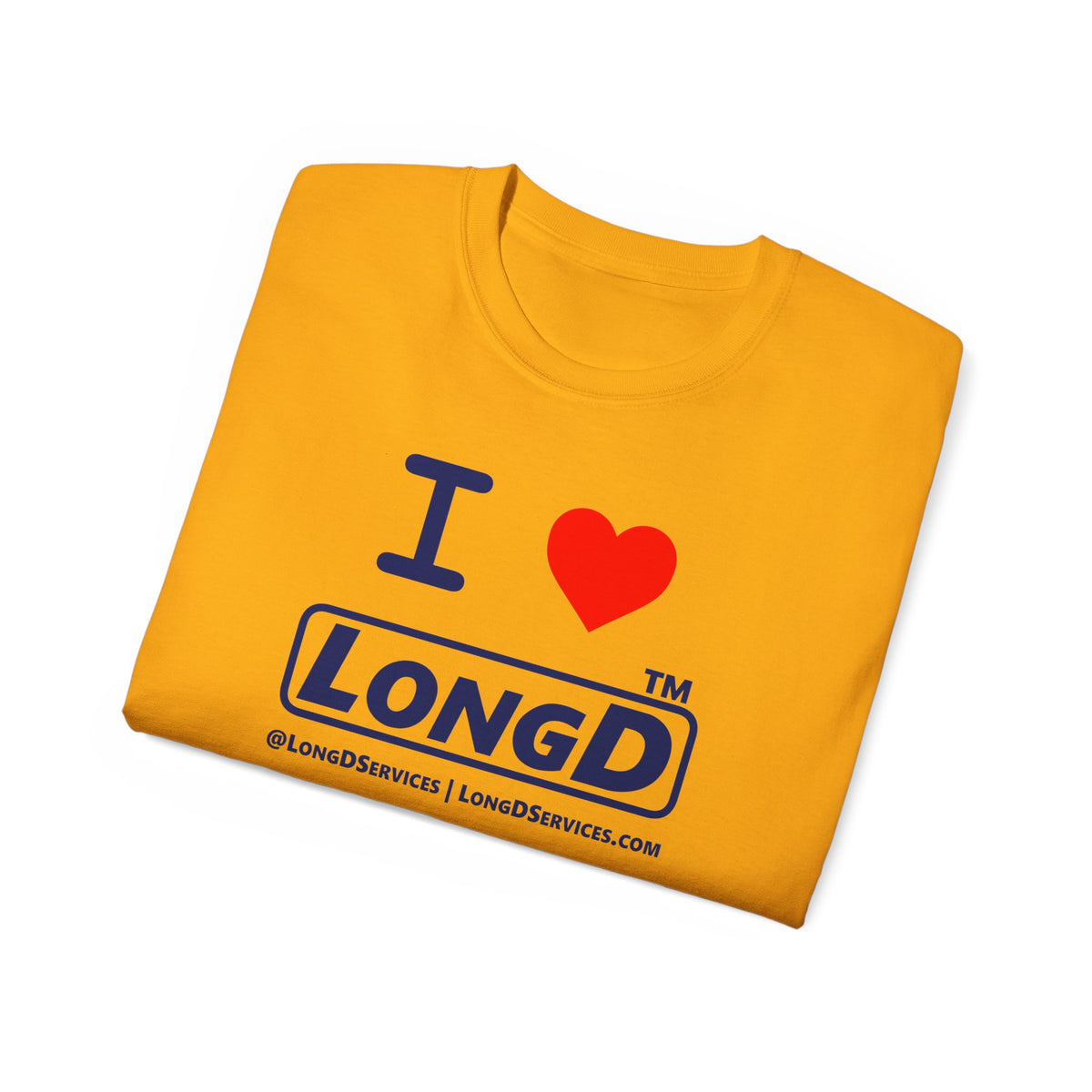 I Luv LongD Tag-domain positive official basic logo cotton tee