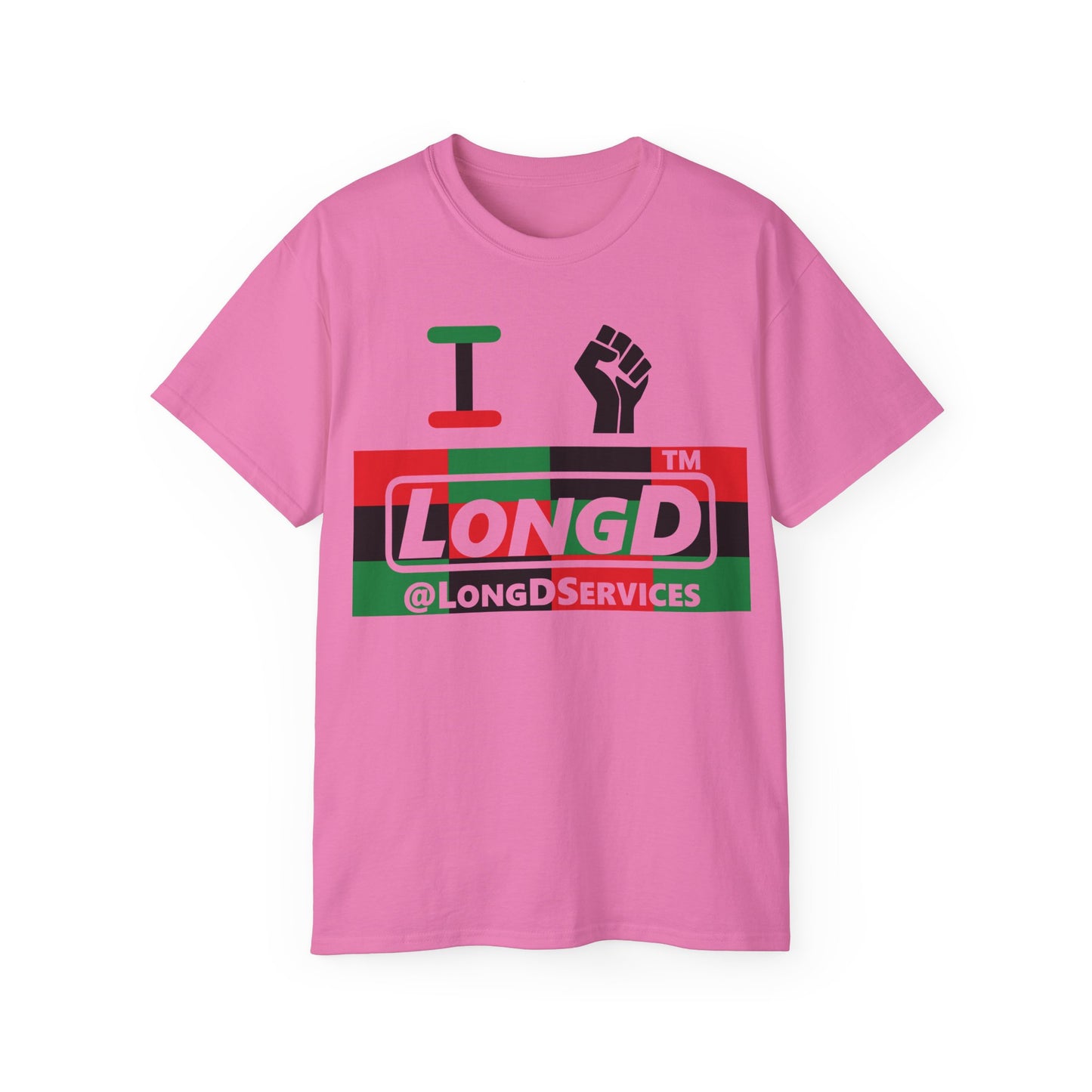 I fist LongD negative 3x4 tag logo cotton tee
