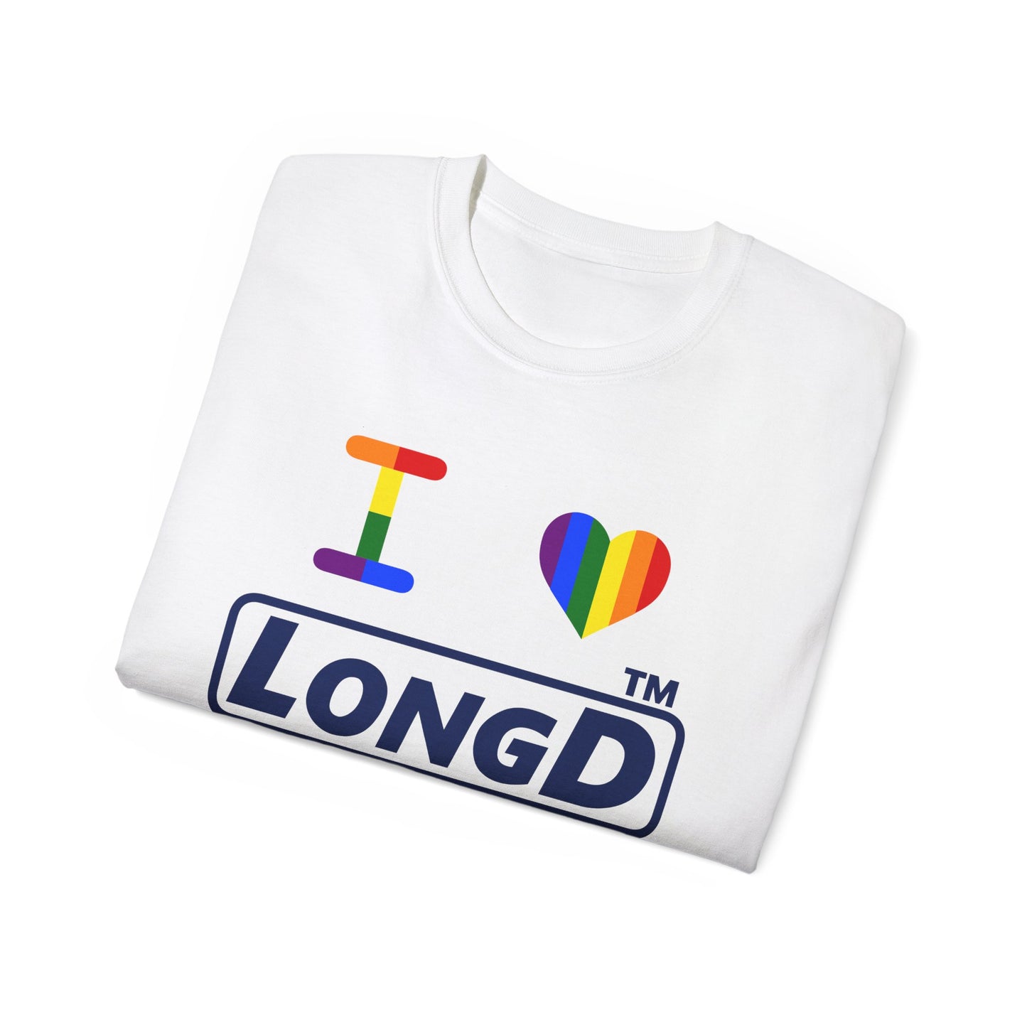 I Luv LongD official Hyde Park logo cotton tee (Pride colors)