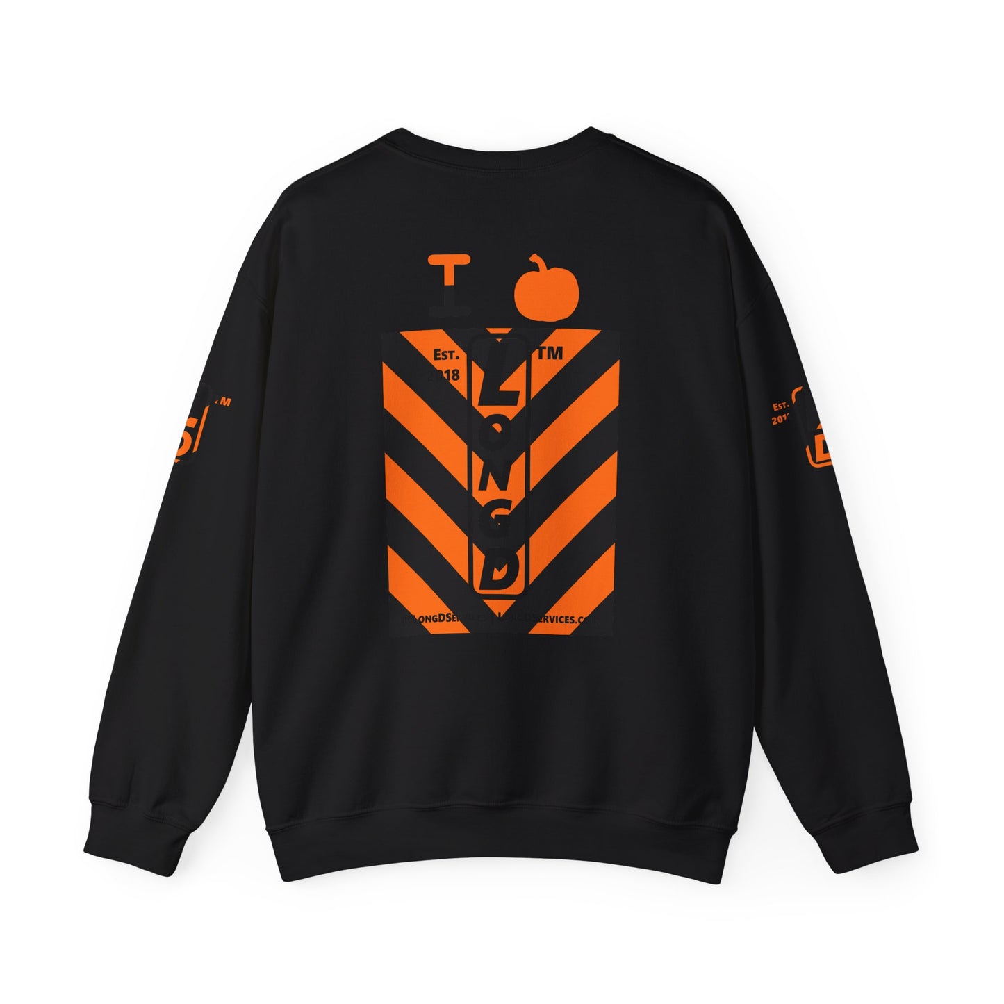 I pumpkin LongD Tag-domain negative upright downward chevron 4-print logo crewneck sweatshirt