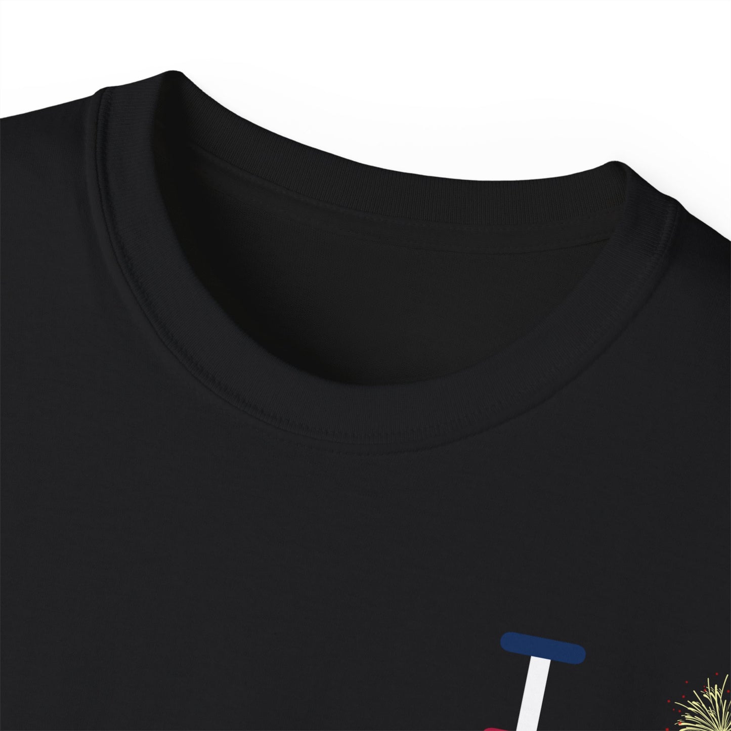 I Burst LongD cotton tee negative cropped flag single-breasted front-back Hyde Park upright logo (Patriotic colors)