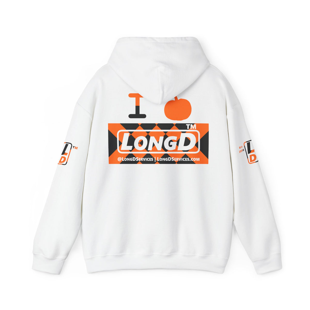 I pumpkin LongD Tag-domain negative stylized argyle 4-print logo hoodie