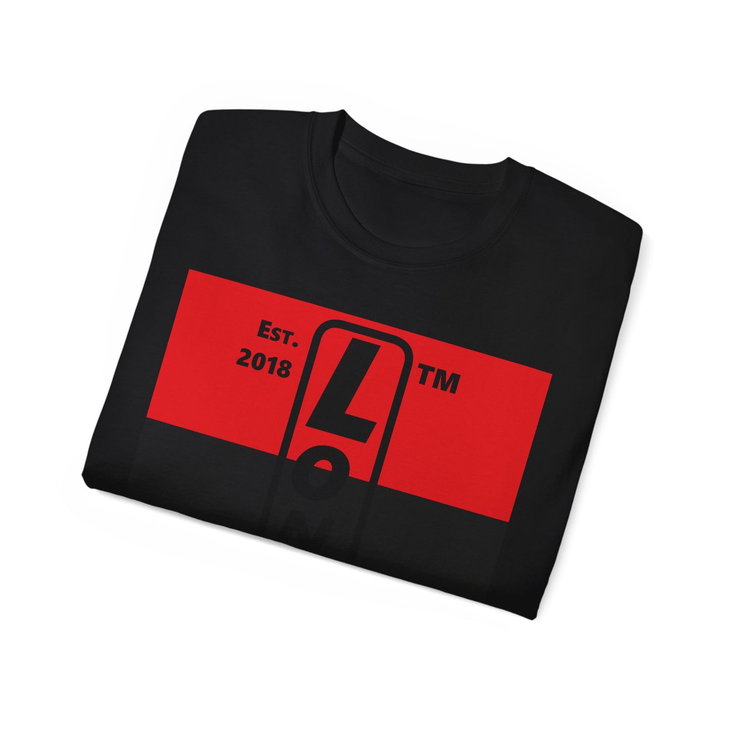 LongD Cotton Tee negative horizontal striped Hyde Park upright logo (Juneteenth colors)