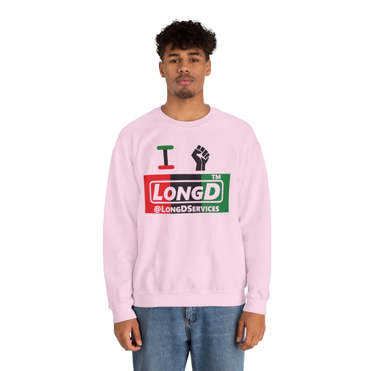 I fist LongD negative vertical 3-striped tag logo crewneck sweatshirt