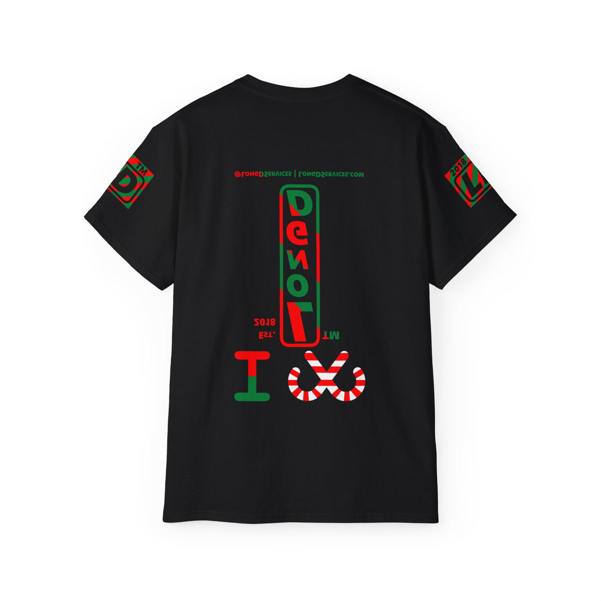 I candy cane LongD Tag-domain positive upright pixel-weighted 4-striped 4-print logo cotton tee