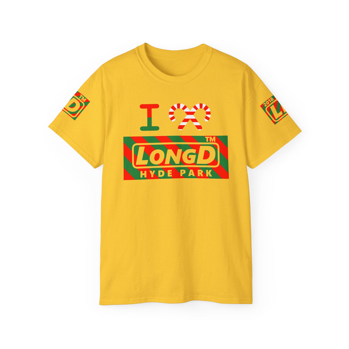 I candy cane LongD Hyde Park negative 12-striped 4-print logo cotton tee