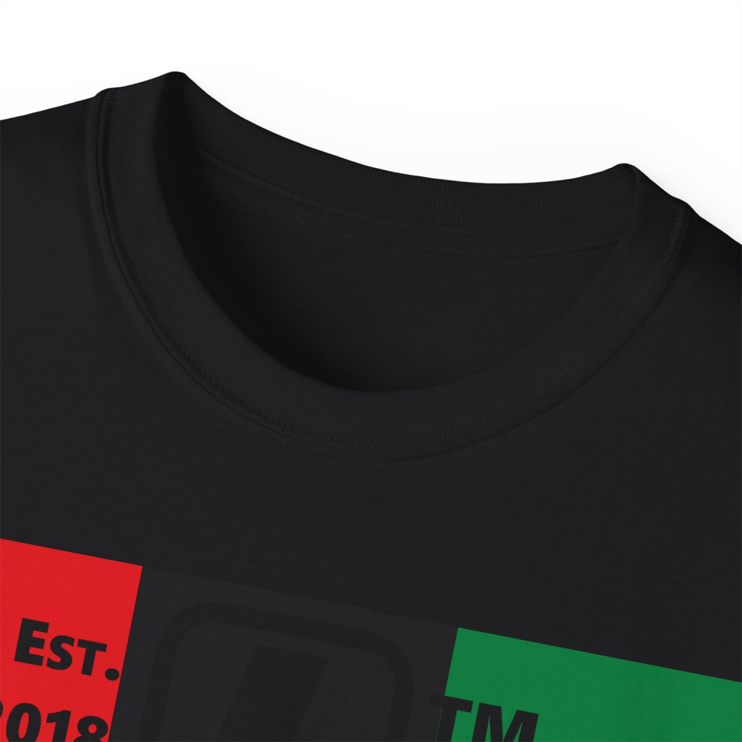 LongD Cotton Tee negative vertical striped Chicago upright logo (Juneteenth colors)