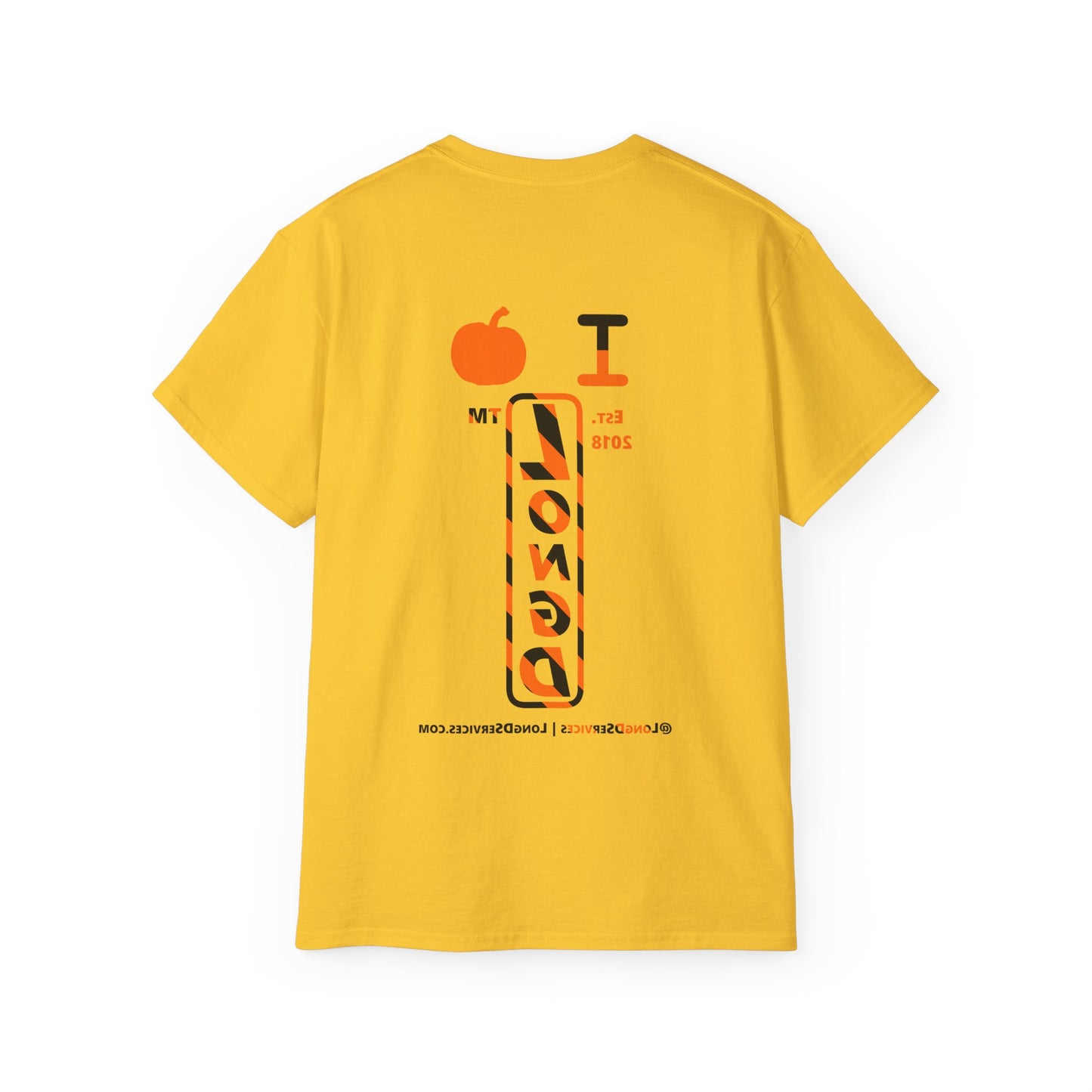 I pumpkin LongD Tag-domain positive upright pixel-weighted 12-striped front-back logo cotton tee