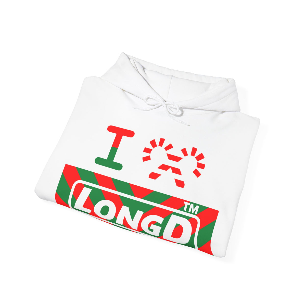 I candy cane LongD Tag negative downward chevron logo hoodie