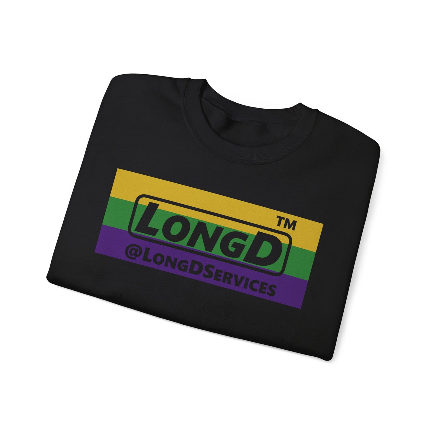 LongD negative striped Tag logo crewneck sweatshirt