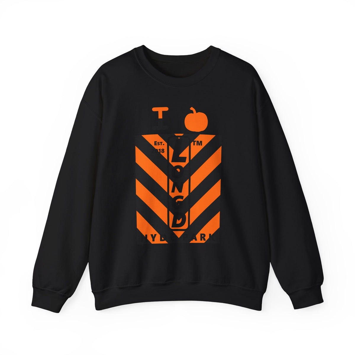 I pumpkin LongD Hyde Park negative upright downward chevron logo crewneck sweatshirt