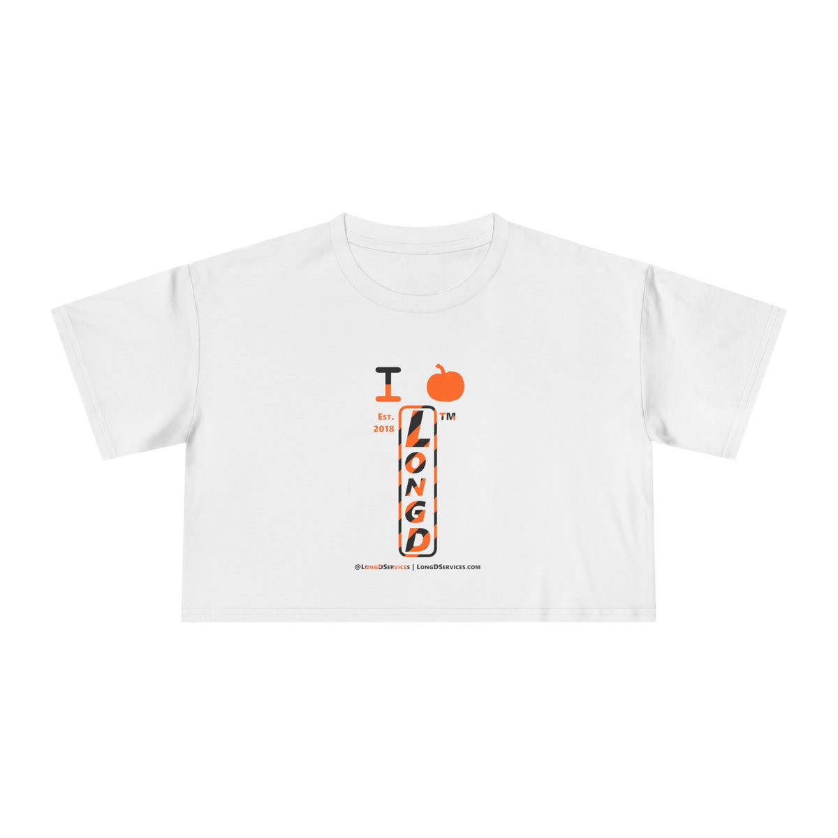 I pumpkin LongD Tag-domain positive upright pixel-weighted 12-striped logo crop tee
