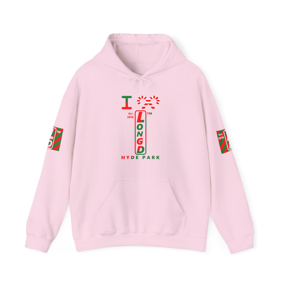 I candy cane LongD Hyde Park positive upright pixel-weighted 4-striped 4-print logo hoodie