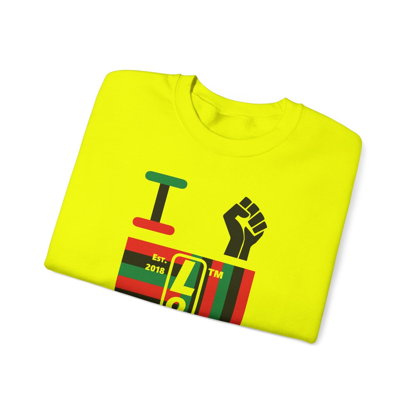 I Fist LongD negative windmill Hyde Park upright front-back logo crewneck sweatshirt