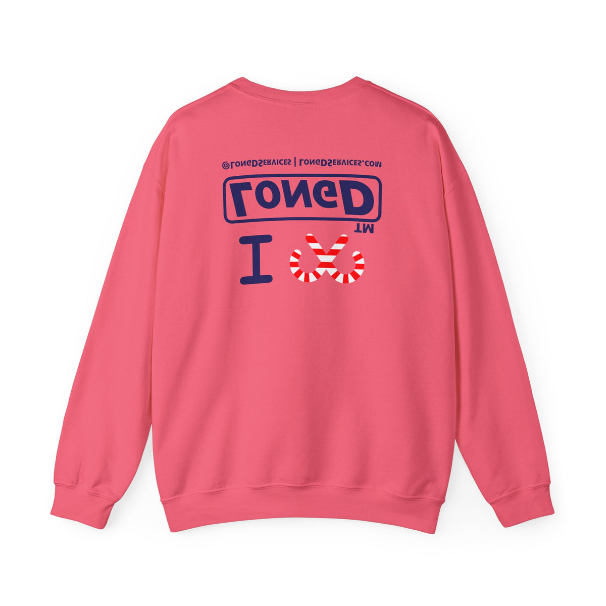 I candy cane LongD Tag-domain positive official basic navy front-back logo crewneck sweatshirt