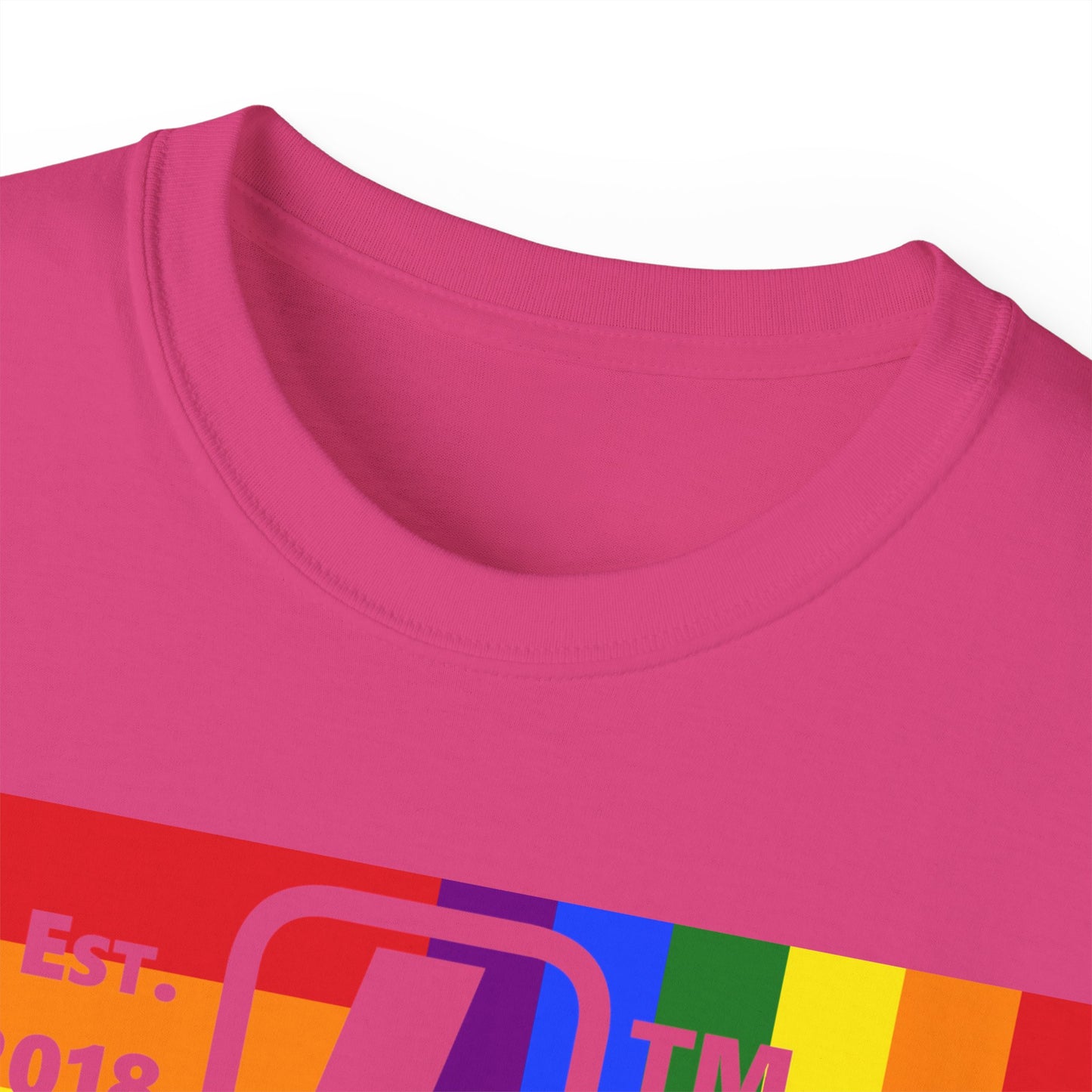 LongD Cotton Tee negative windmill Hyde Park upright logo (Pride colors)