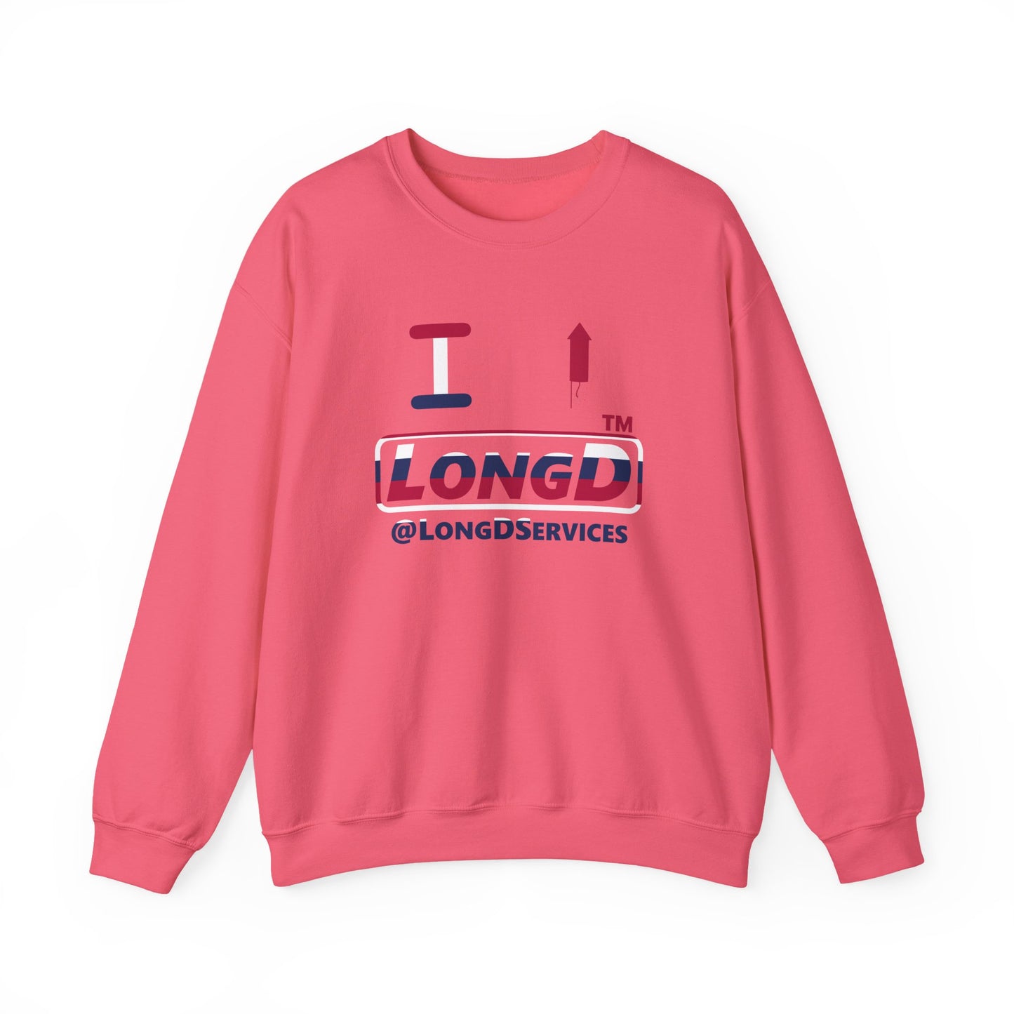 I firecracker LongD positive horizontal 6-striped tag logo crewneck sweatshirt