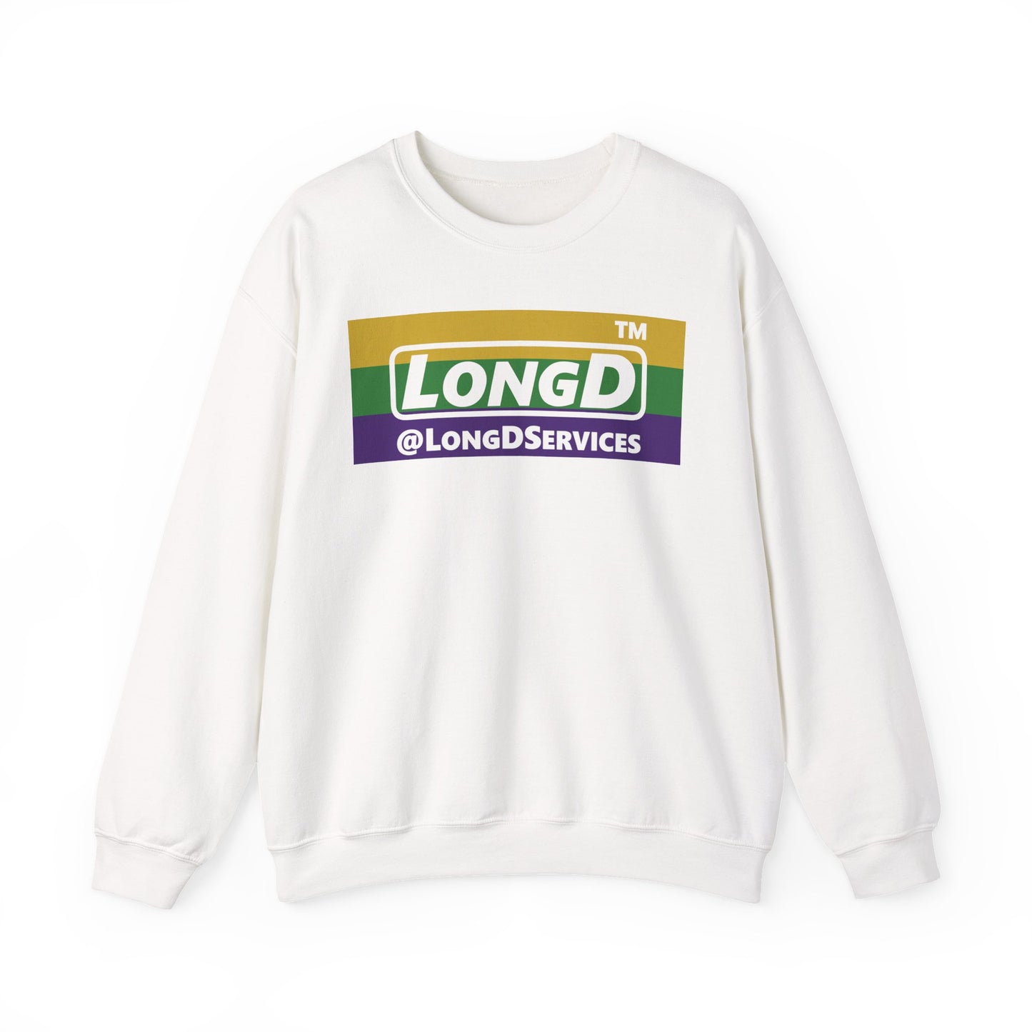 LongD negative striped Tag logo crewneck sweatshirt