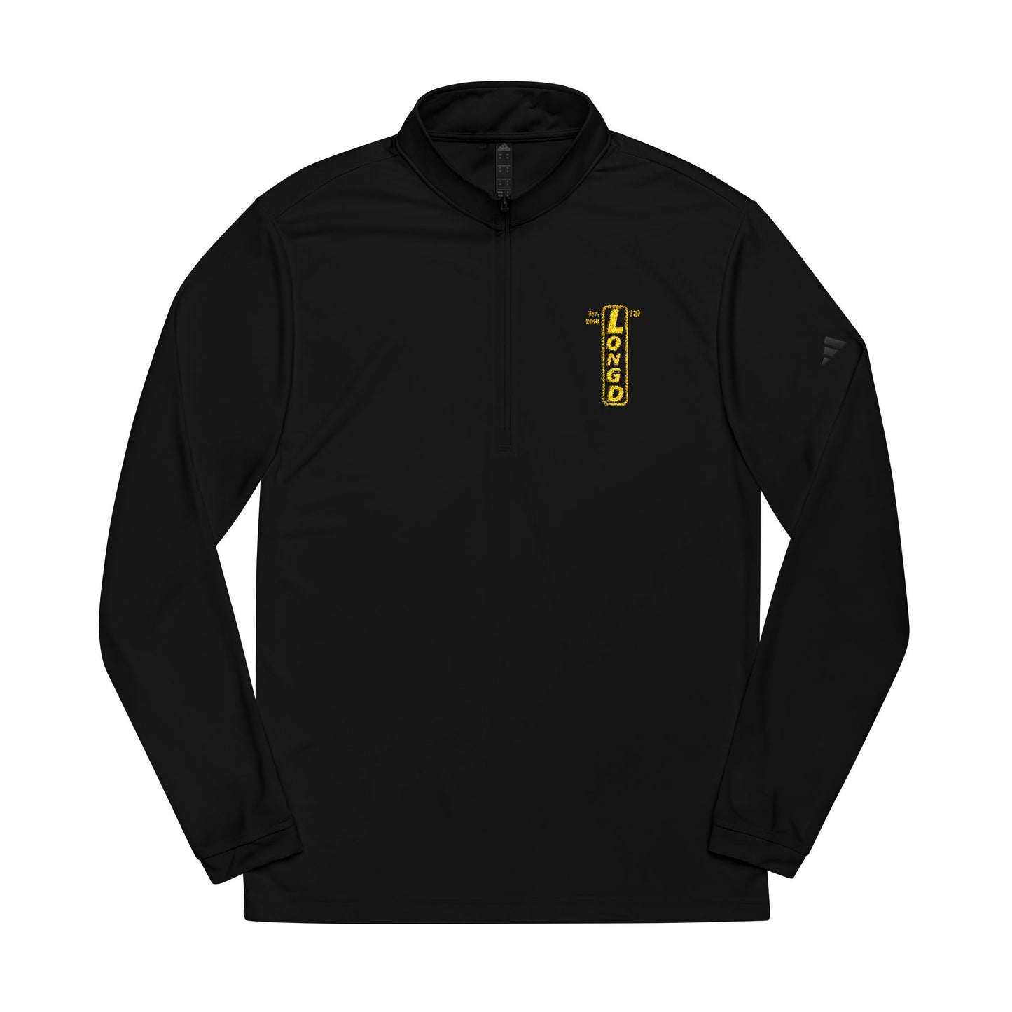 Embroidered adidas® Quarter-Zip pullover official reverse basic logo upright