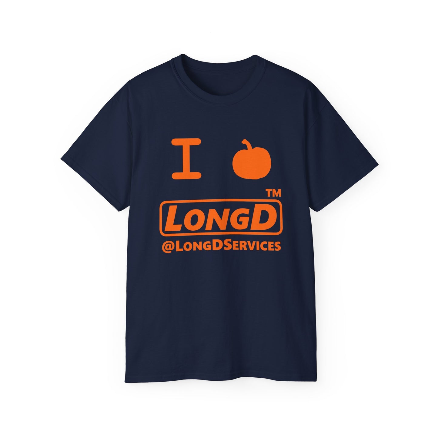 I Pumpkin LongD® Logo Cotton Tee positive orange basic tag logo